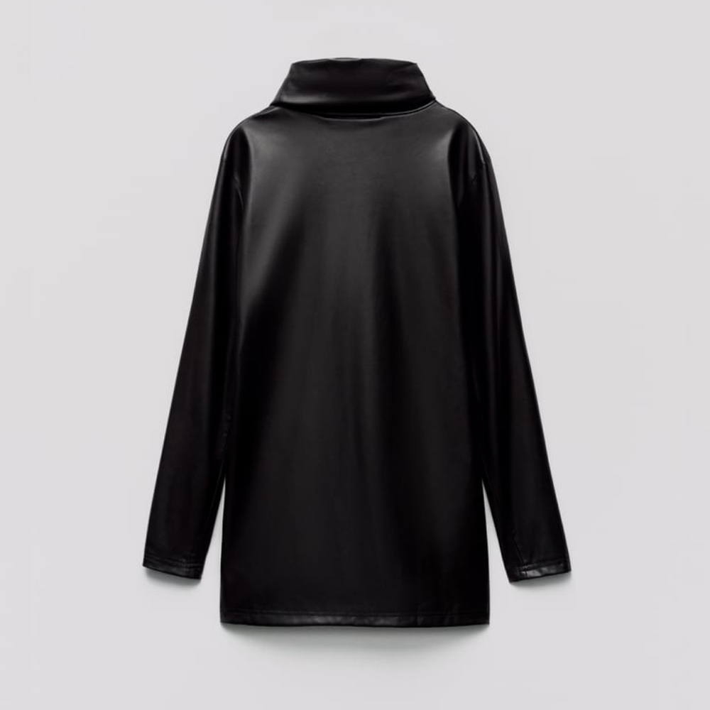 ZARA ZW LIMITED EDITION FAUX LEATHER MINI DRESS - Picture 6 of 7